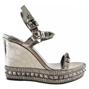 Christian Louboutin Metallic Wedge Sandals